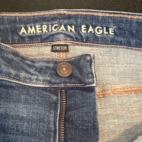 American Eagle Outfitters Women's Dark Blue Straight Leg Jeans - Picture 3 of 4